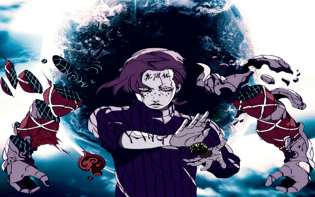 Purple haired woman planet space free wallpaper for desktop - medium preview image