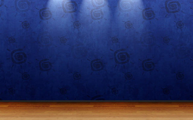 Blue wall spotlights wooden floor free wallpaper for desktop - medium preview image
