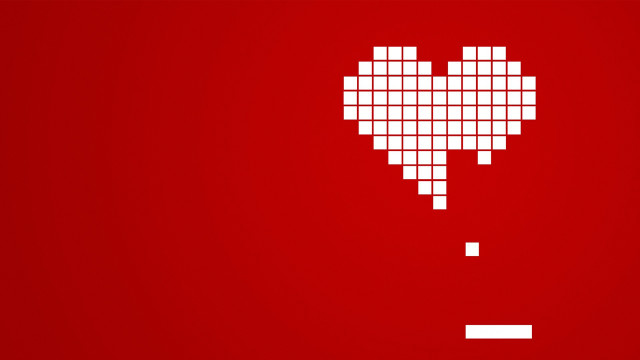 Heart squares red background white free wallpaper for desktop - medium preview image