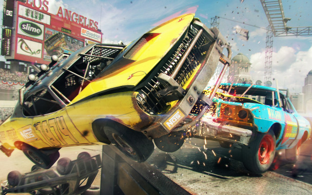 Car crash crowd city automotive free wallpaper for desktop - medium preview image