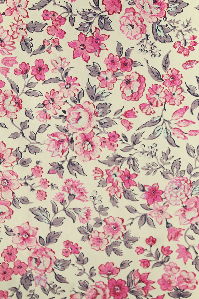 Flowery fabric pink flowers white free wallpaper for mobile - medium preview image