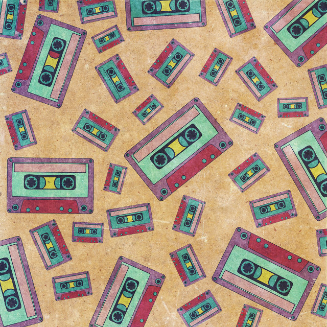Old school cassette tapes yellow free wallpaper for tablet - medium preview image