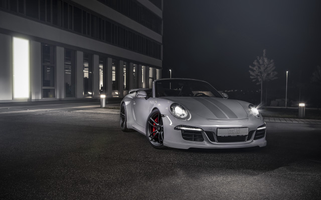 White sports car night parking #4 free wallpaper for desktop - medium preview image