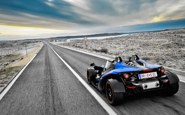 Blue black sports car cloudy free wallpaper for desktop - medium preview image