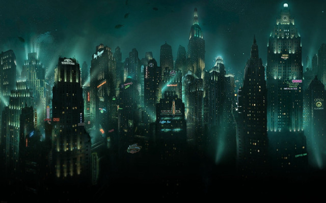 City night lights smoke birds free wallpaper for desktop - medium preview image