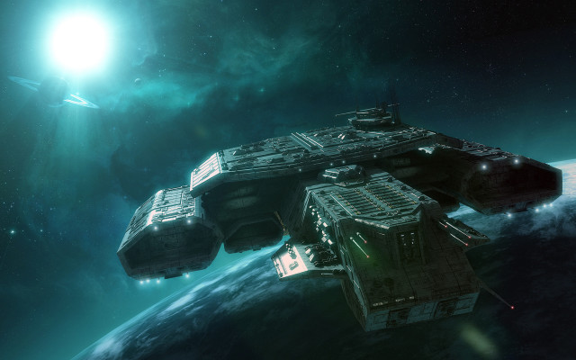 Space station earth bright sun free wallpaper for desktop - medium preview image