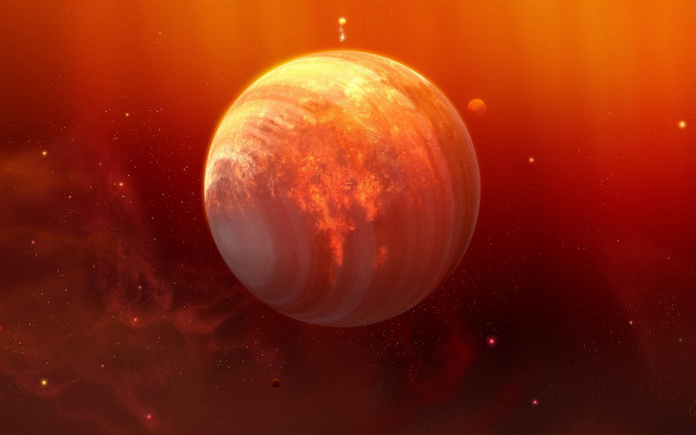 Red planet orange background star free wallpaper for desktop - medium preview image