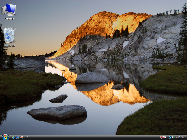 Mountain lake reflection rockwall videoart free wallpaper for desktop - medium preview image