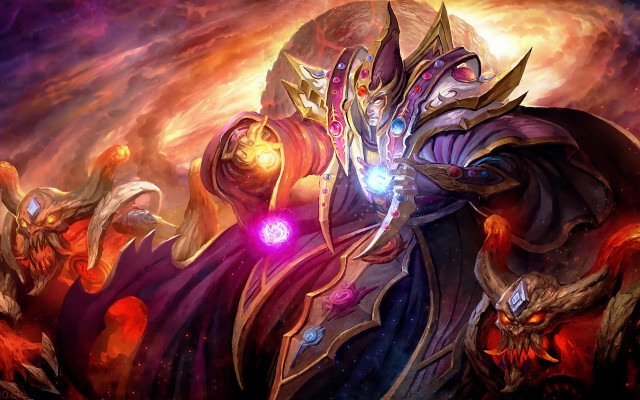 Demonic demon glowing light fire free wallpaper for desktop - medium preview image