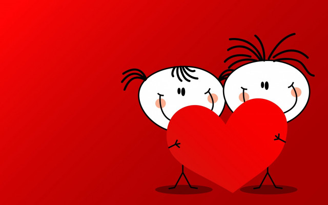 Cartoon hearts love storybook red free wallpaper for desktop - medium preview image
