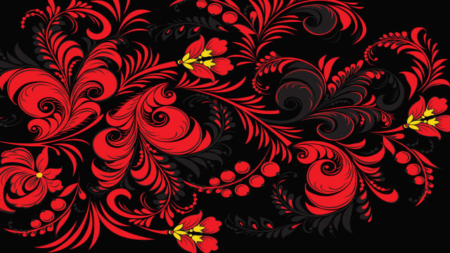 Red black floral yellow bug free wallpaper for desktop - medium preview image