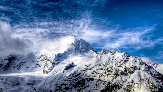 Mountain snow blue sky clouds #5 free wallpaper for desktop - medium preview image