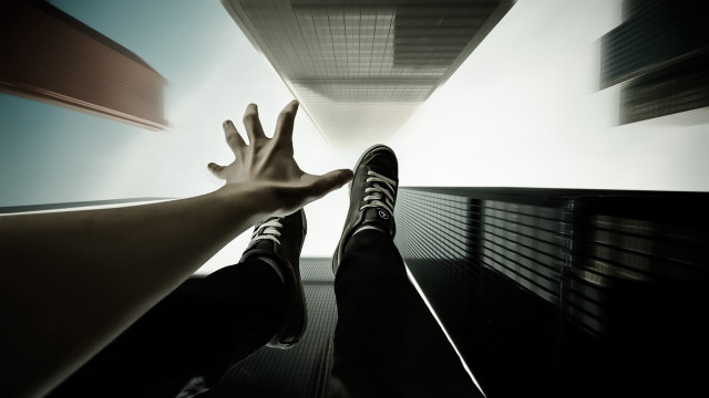 Hand reaching highrise sky feet free wallpaper for desktop - medium preview image