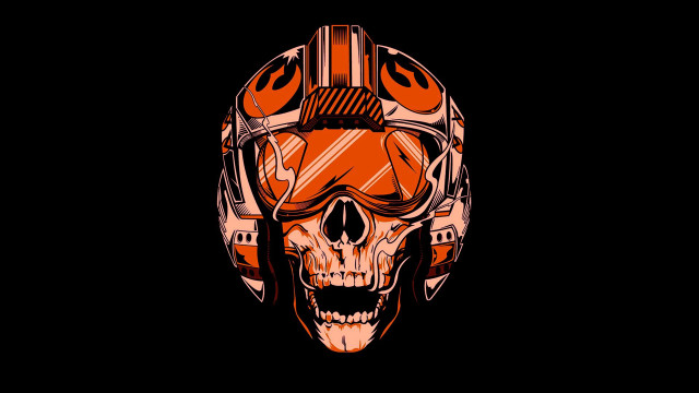 Skull helmet space art vector free wallpaper for desktop - medium preview image