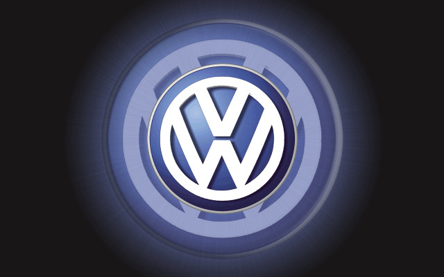 Blue white volkswagen emblem black free wallpaper for desktop - medium preview image