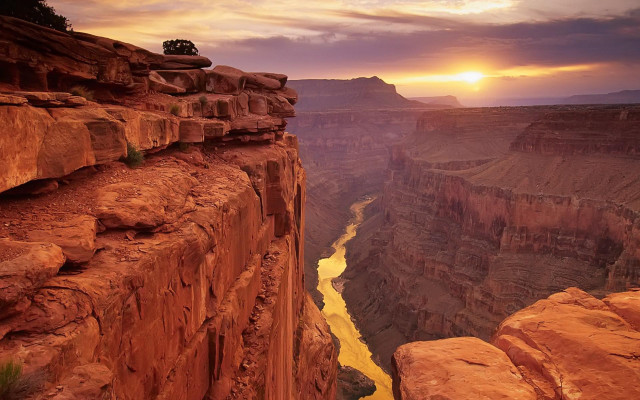 River canyon cliff sunset cloudy #2 free wallpaper for desktop - medium preview image