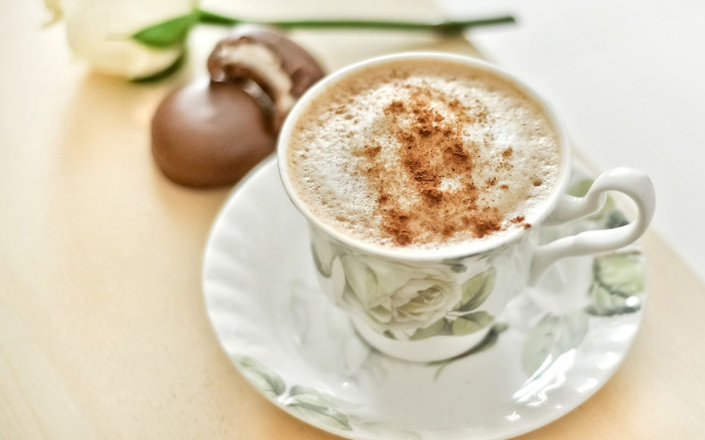 Coffee spoon flower plate vase free wallpaper for desktop - medium preview image