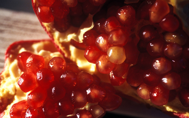 Pomegranate closeup macro photorealism food free wallpaper for desktop - medium preview image