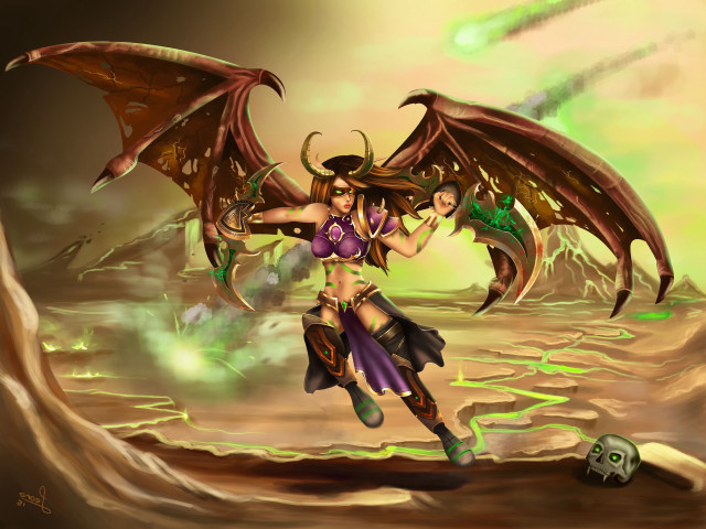 Woman dragon body wings flying free wallpaper for desktop - medium preview image