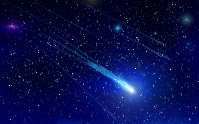 Blue sky stars shooting star free wallpaper for desktop - medium preview image