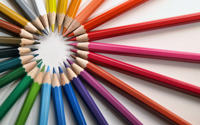 Colored pencils circle ultrafine crayon free wallpaper for desktop - medium preview image
