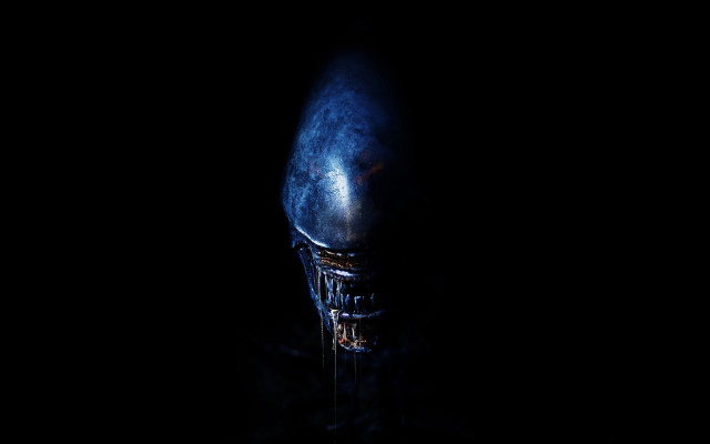 Blue alien head dark light free wallpaper for desktop - medium preview image