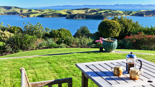 Tea pot table lake mountains free wallpaper for desktop - medium preview image