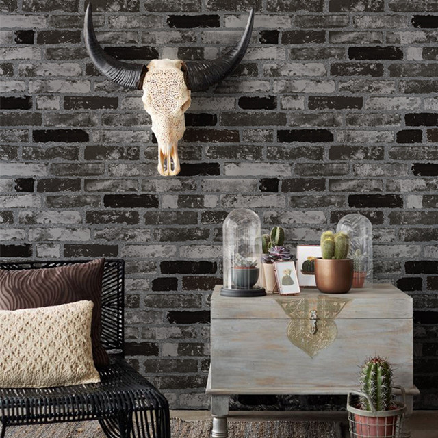 Brick wall cow skull chair free wallpaper for tablet - medium preview image