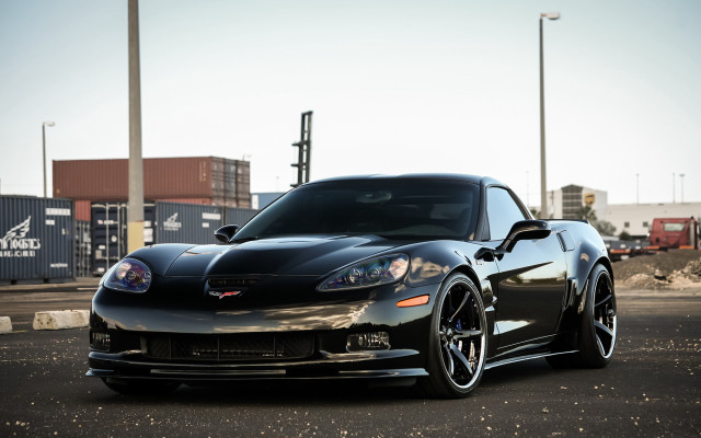 Black sports car parking lot #16 free wallpaper for desktop - medium preview image