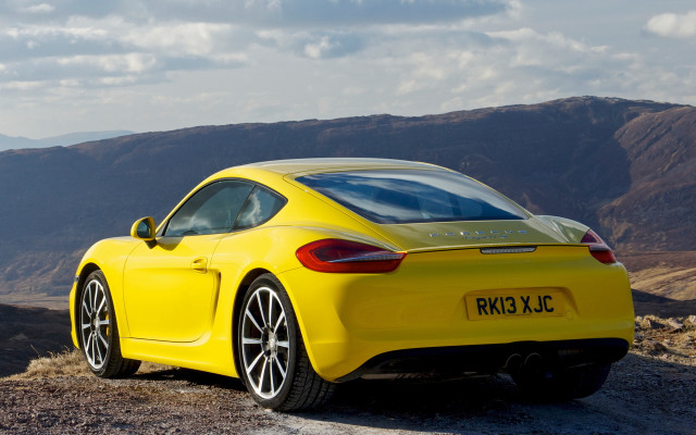 Yellow sports car mountains panfuturism free wallpaper for desktop - medium preview image