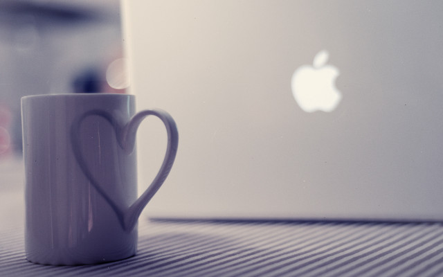 White mug laptop heart love free wallpaper for desktop - medium preview image
