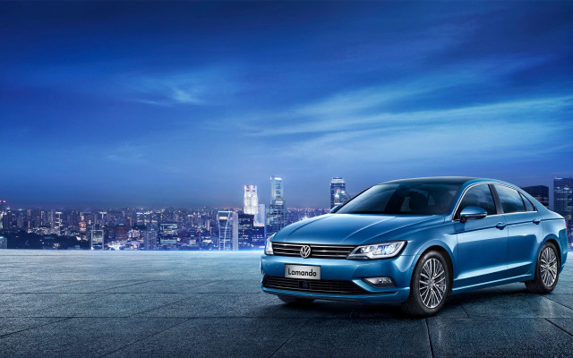 Blue car city skyline night #4 free wallpaper for desktop - medium preview image