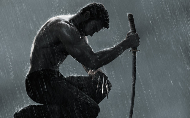 Man sword rain umbrella storm free wallpaper for desktop - medium preview image
