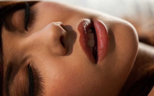 Sleeping woman closeup photorealistic face free wallpaper for desktop - medium preview image