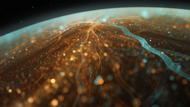 Space city lights aurora moon free wallpaper for desktop - medium preview image