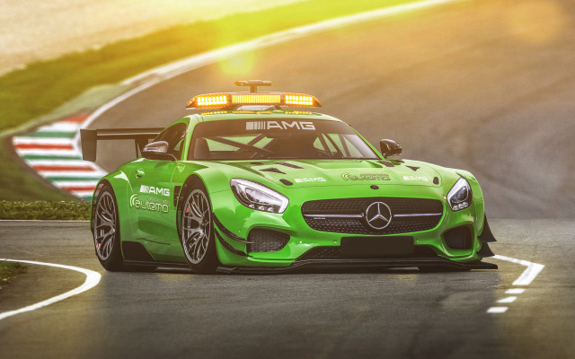 Green mercedes sports car race free wallpaper for desktop - medium preview image