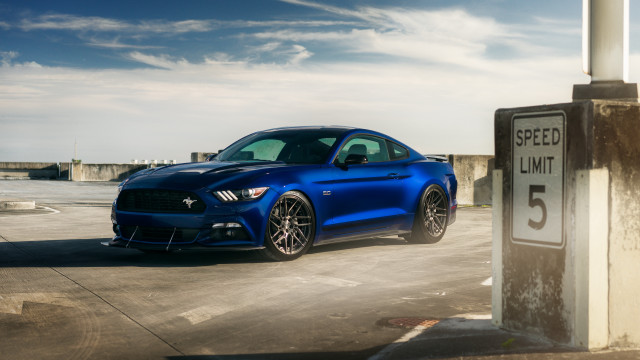 Blue mustang speedlimit streetsign sky free wallpaper for desktop - medium preview image