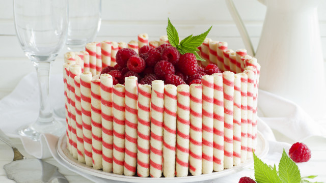 Raspberry cream cake pastel rococo free wallpaper for desktop - medium preview image