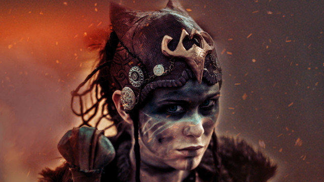 Woman makeup horned headdress fire #2 free wallpaper for desktop - medium preview image
