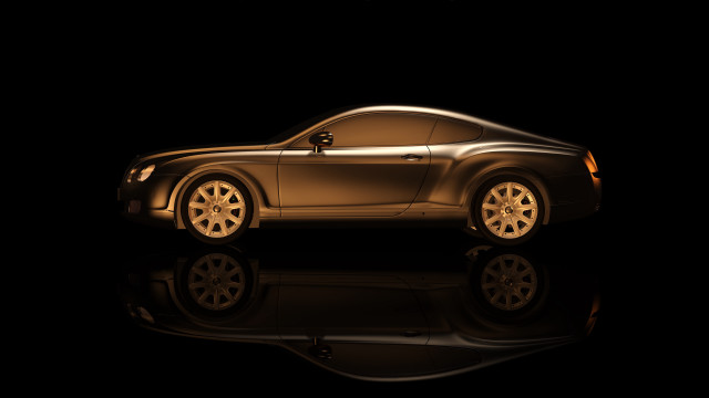 Shiny gold car dark reflection free wallpaper for desktop - medium preview image