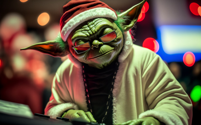 Yoda santa laptop christmas fur free wallpaper for desktop - medium preview image