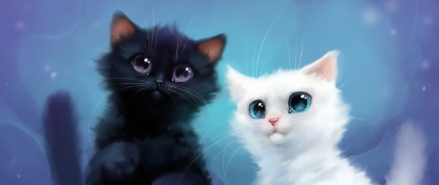 Gothic animal painting blue eyes free wallpaper for desktop - medium preview image