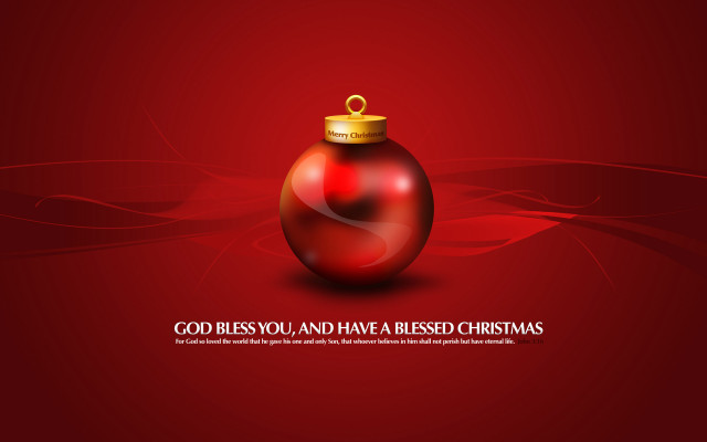 Red christmas ornament gold top free wallpaper for desktop - medium preview image