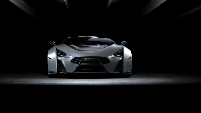 Silver sports car dark room #26 free wallpaper for desktop - medium preview image