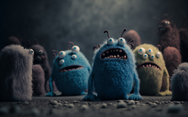 Monsters row rocks dark teeth free wallpaper for desktop - medium preview image