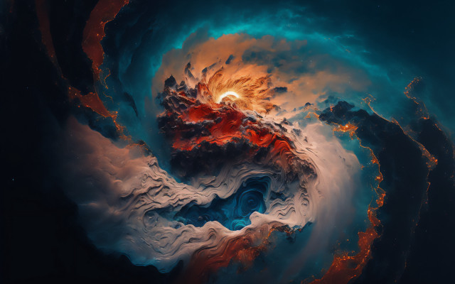 Colorful storm fire water sky free wallpaper for desktop - medium preview image