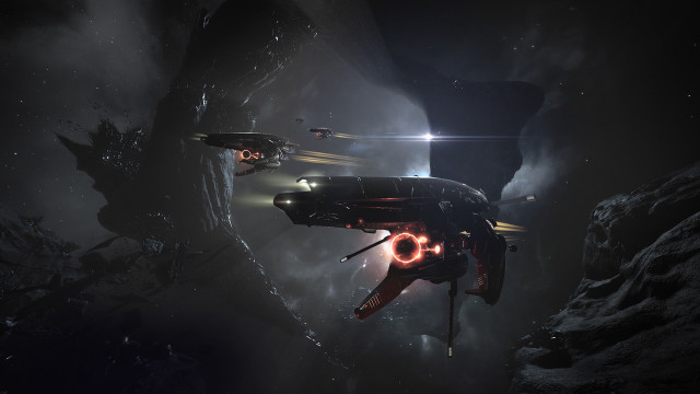 Sci fi spaceship dark cave free wallpaper for desktop - medium preview image