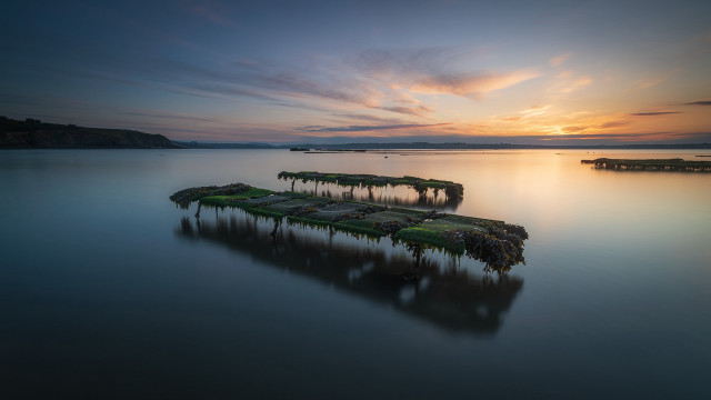 Long dock lake sunset clouds free wallpaper for desktop - medium preview image
