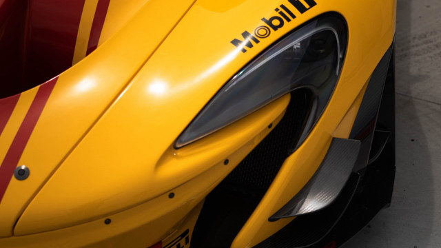 Yellow sports car red stripes free wallpaper for desktop - medium preview image