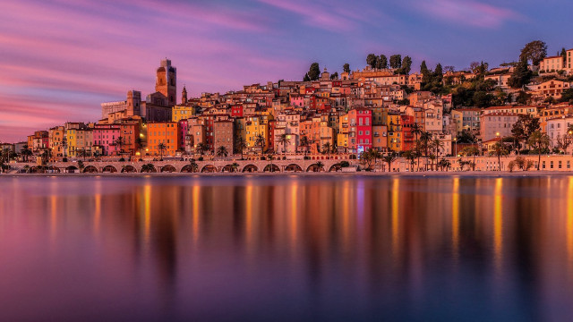 Cityscape twilight neo fauvism mystical free wallpaper for desktop - medium preview image